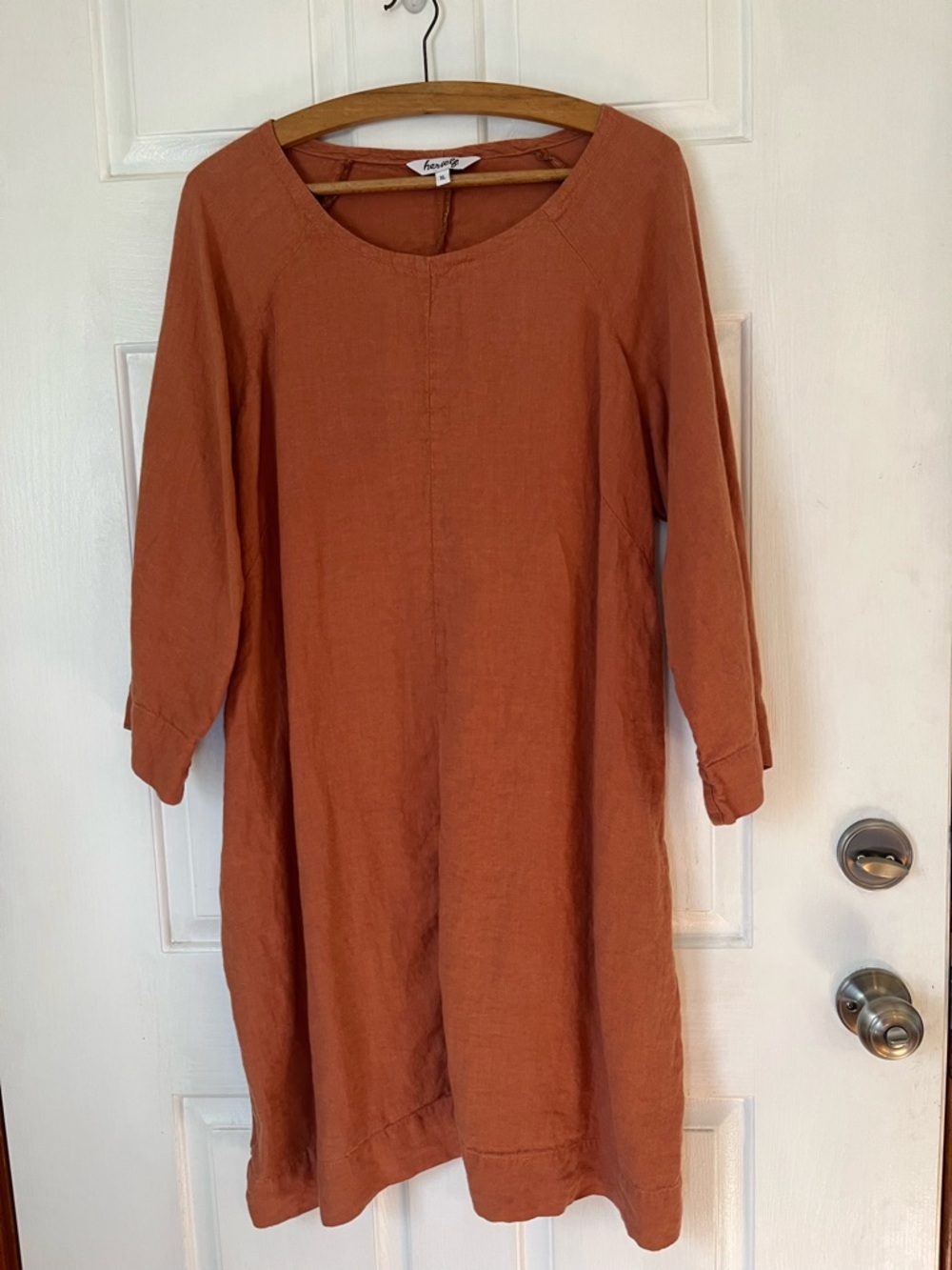 100% Belgian Linen Herself Rust Dress